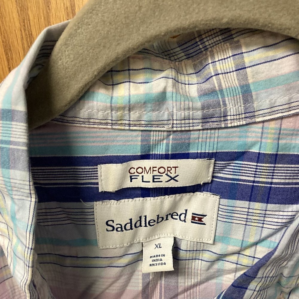 Saddlebred plaid button down shirt sz xl - Picture 2 of 2